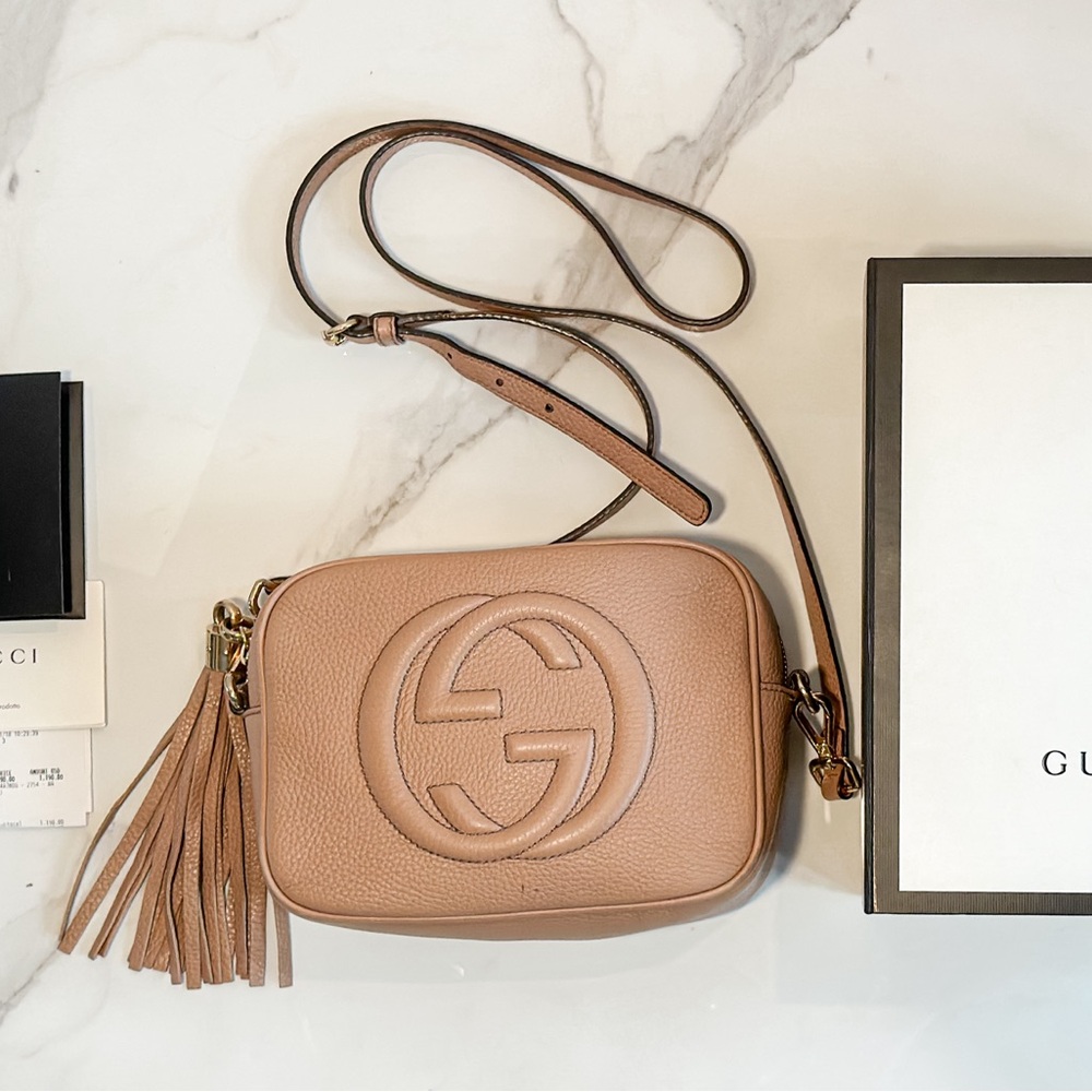 Gucci Soho Disco Bag, Beige Leather Crossbody